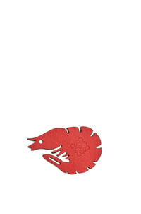 LOEWE Dado Shrimp en piel de ternera Rojo/Bronceado