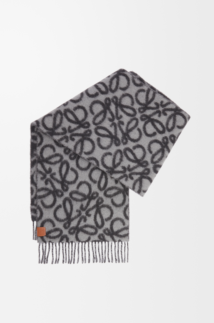 LOEWE Anagram scarf in alpaca and wool Black/Grey