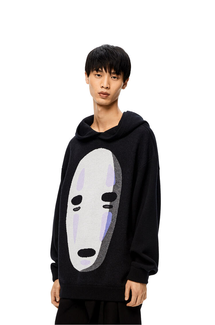 LOEWE Kaonashi knit hoodie in cotton Black pdp_rd