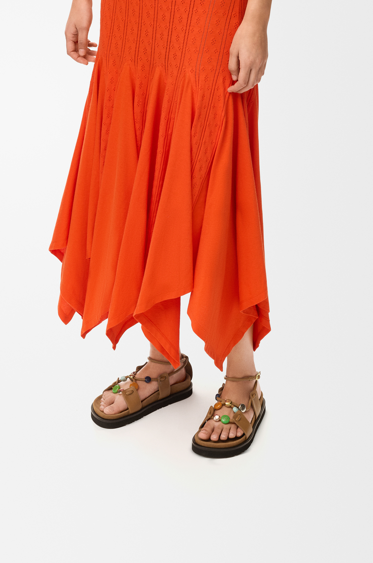 LOEWE 纳帕羊皮革 Pebble Beads fussbett 凉鞋 驼色