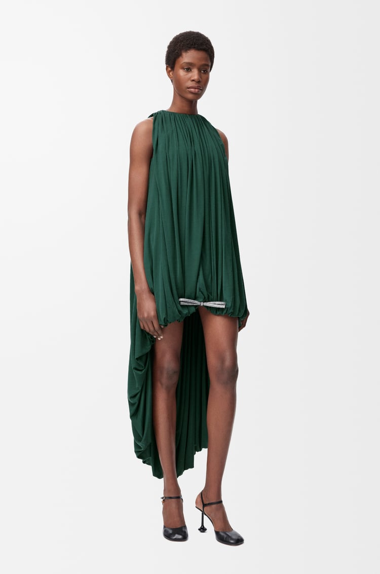 LOEWE Draped dress in silk Green
