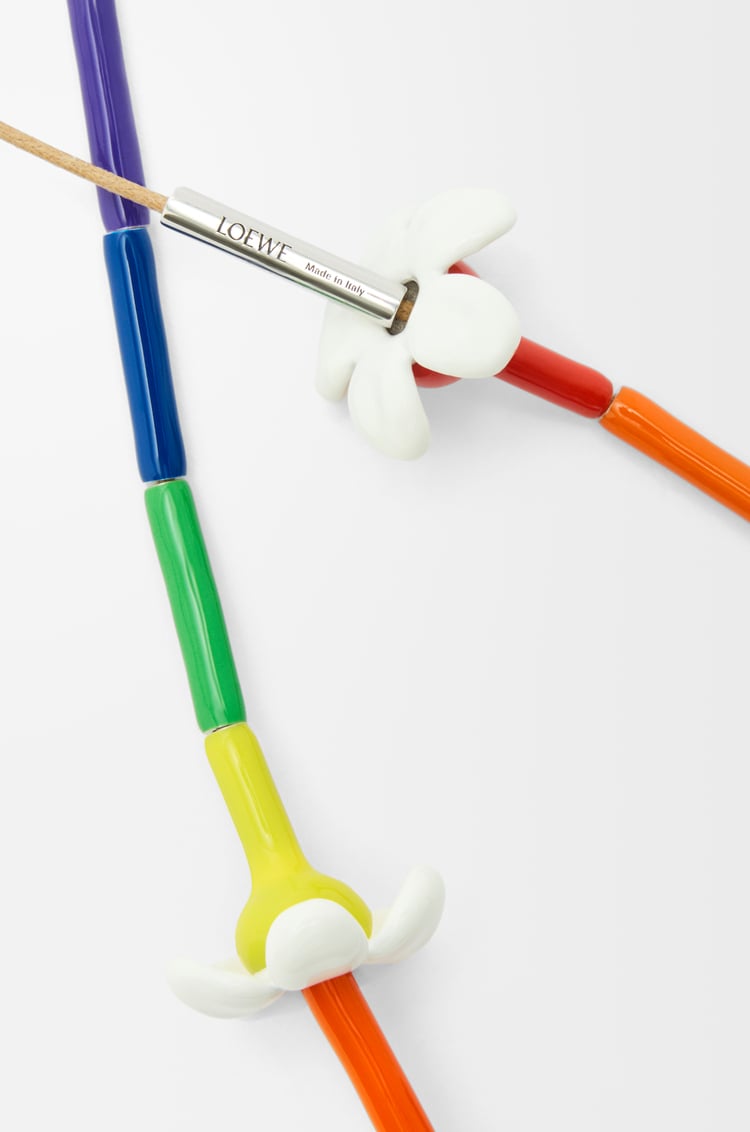 LOEWE Flor necklace in sterling silver and enamel Silver/Multicolor