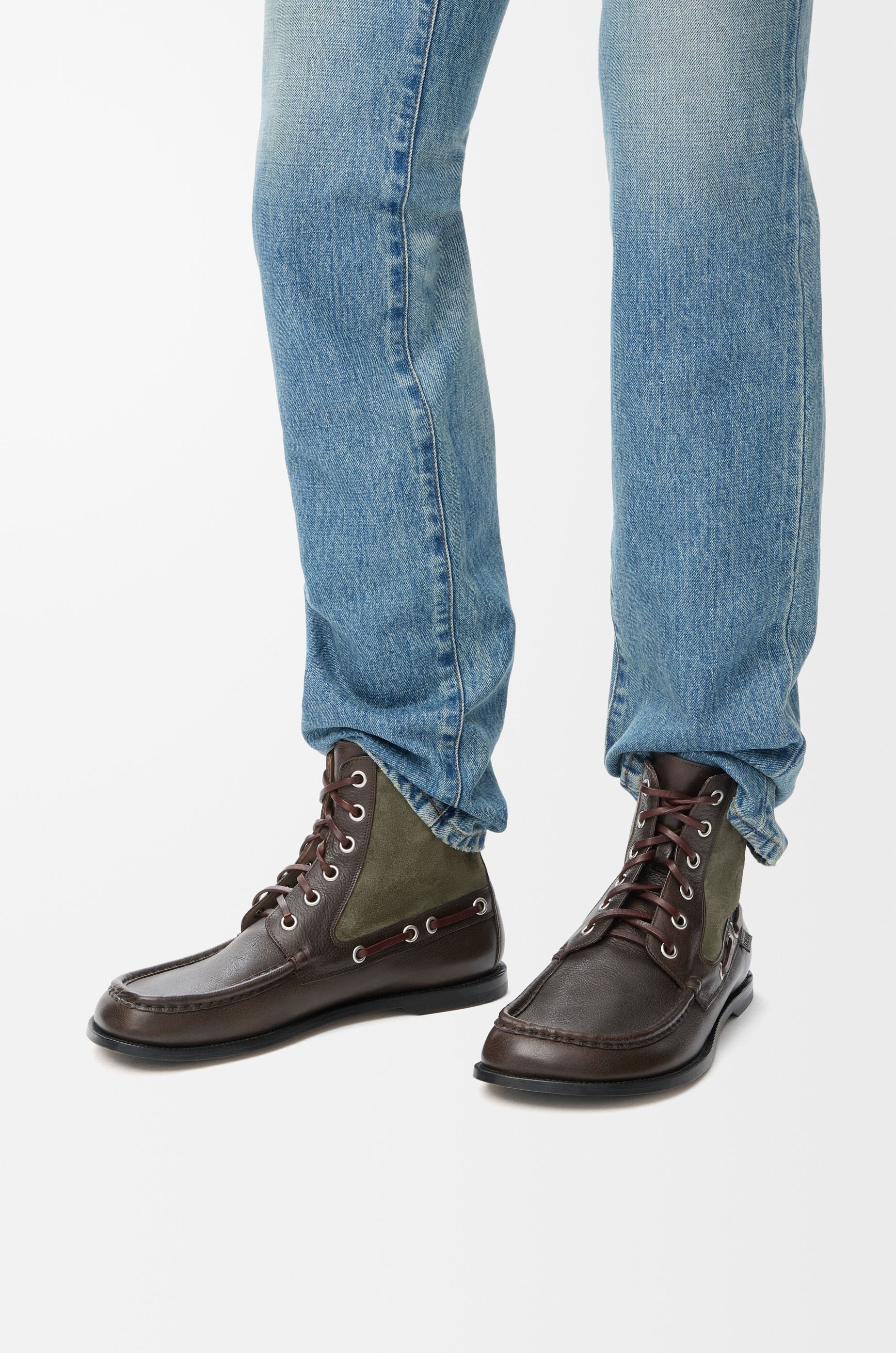 Campo loafer bootie in calfskin and suede calfskin Brown - LOEWE