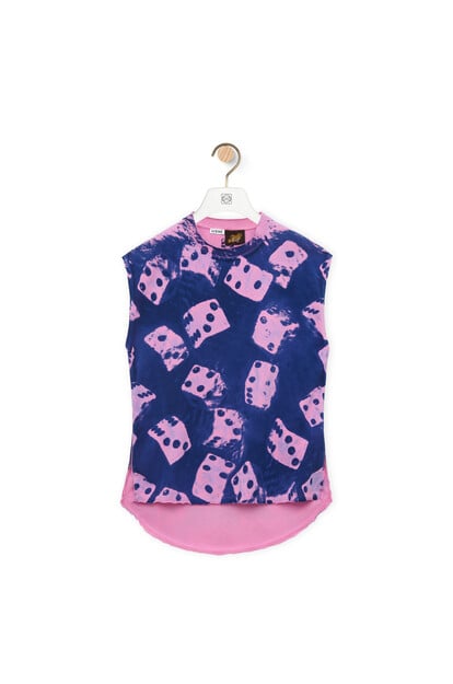 LOEWE Sleeveless t-shirt in cotton Pink/Blue plp_rd