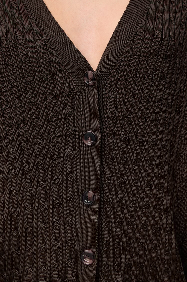 LOEWE Cardigan in viscose Dark Brown