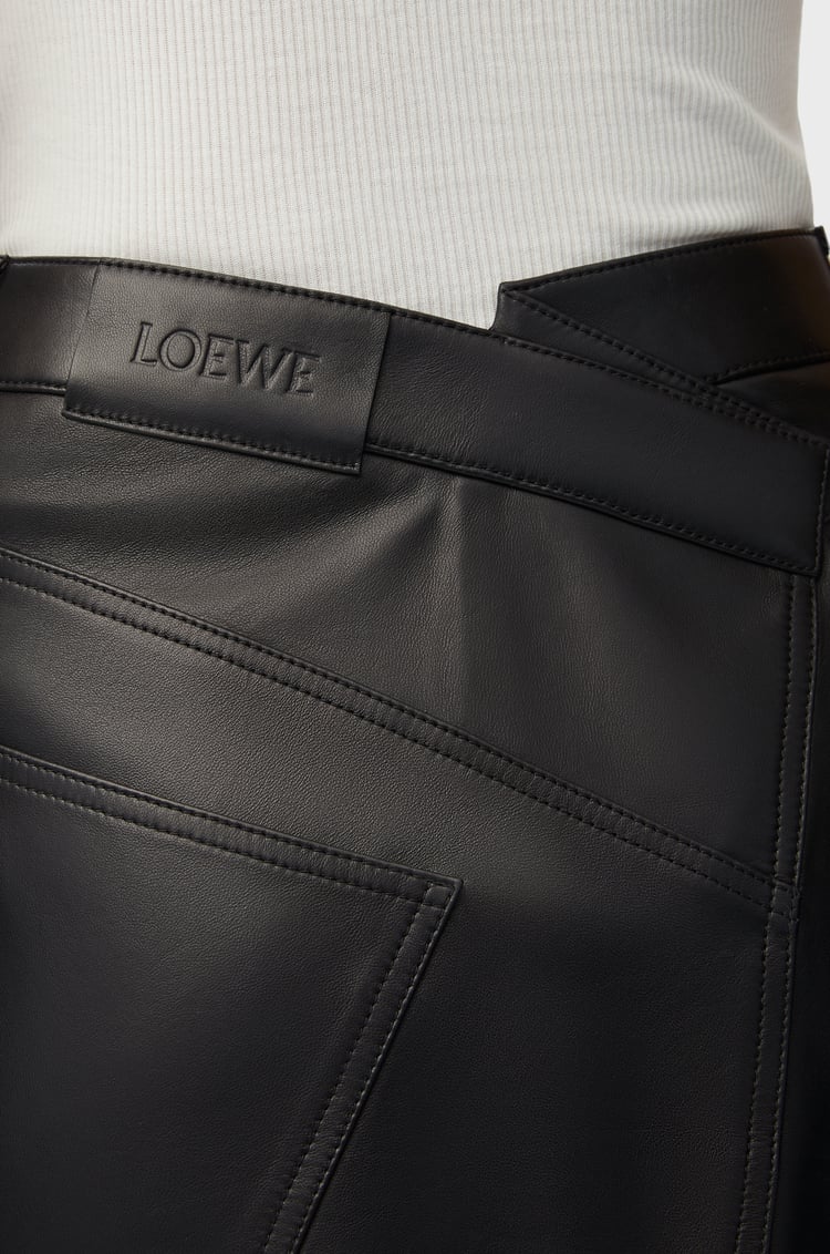 LOEWE Asymmetric skirt in satin nappa lambskin Black