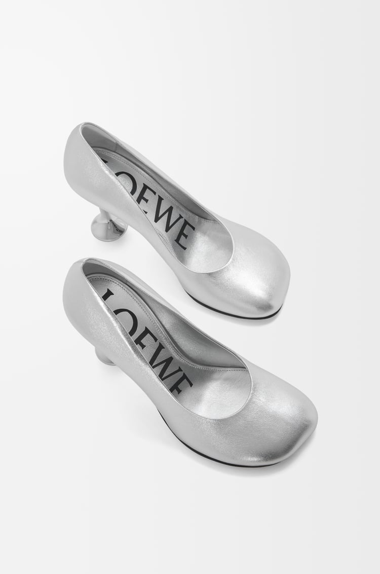 LOEWE Toy pump in laminated lambskin Silver