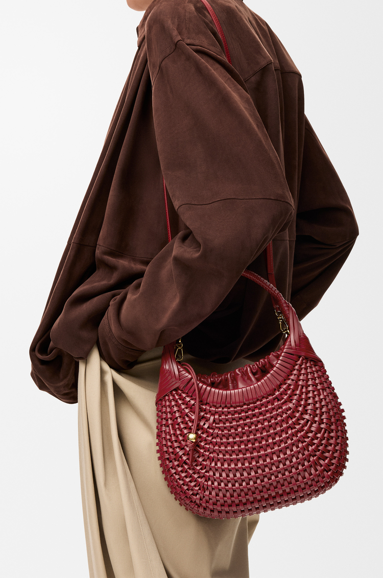LOEWE Diamond Hobo bag in calfskin Cherry