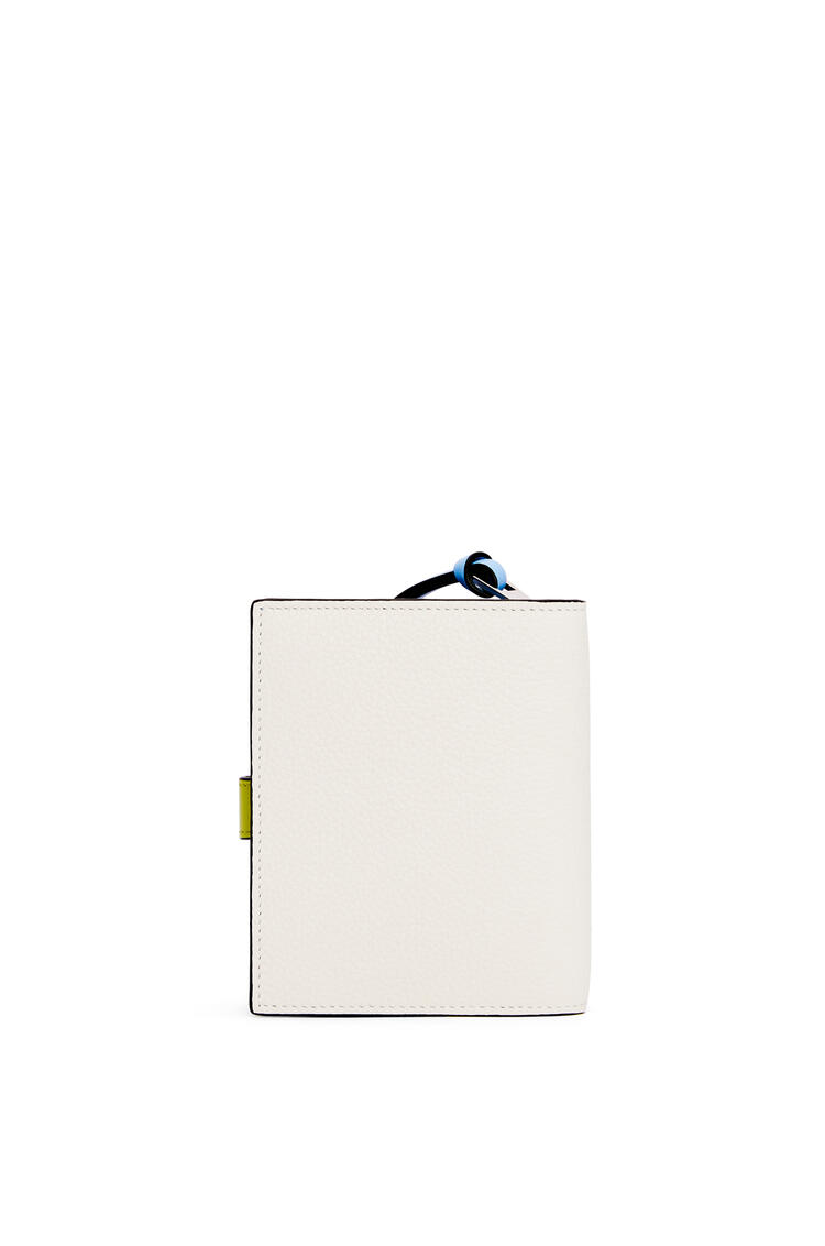LOEWE Compact zip wallet in soft grained calfskin Soft White/Lime Yellow