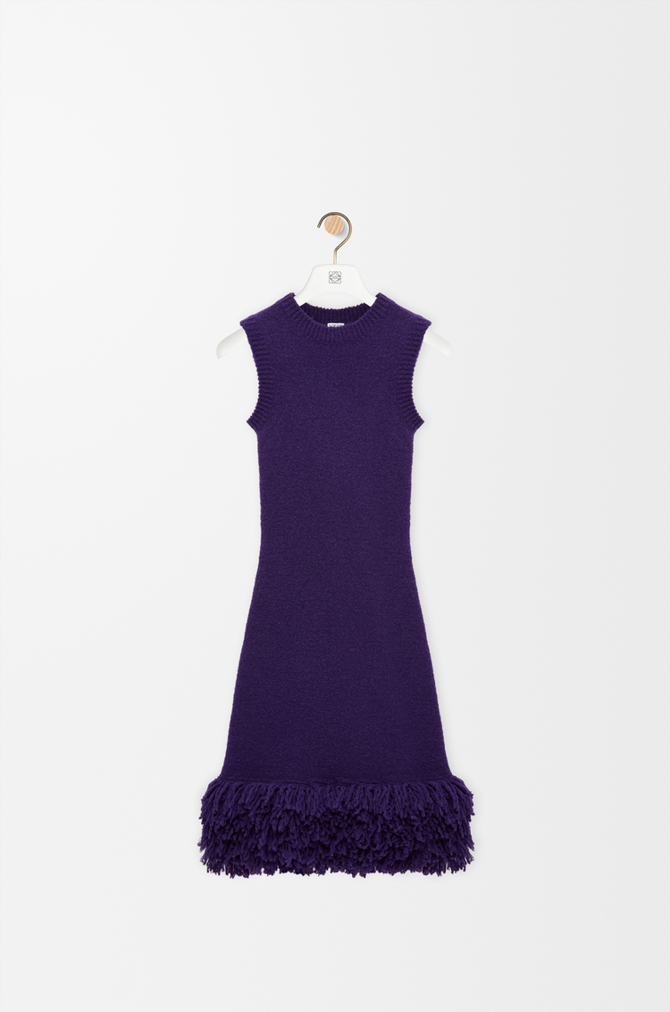 LOEWE Vestido en mezcla de lana Morado
