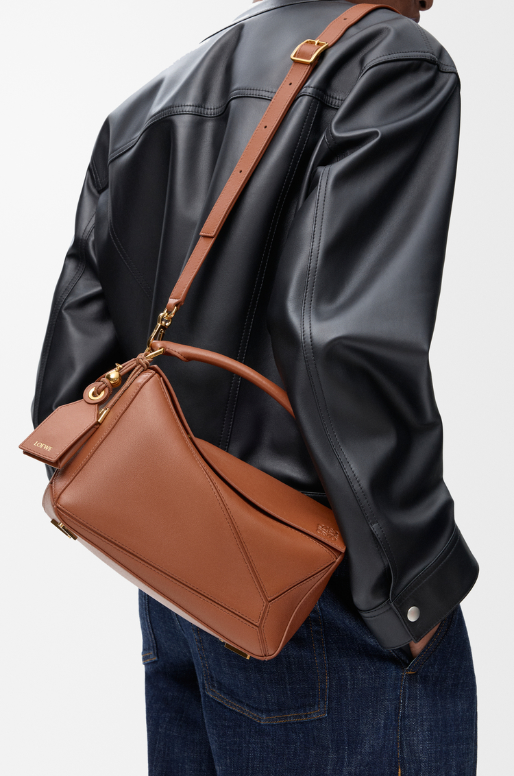 LOEWE Small Featherlight Puzzle bag in nappa lambskin Pecan
