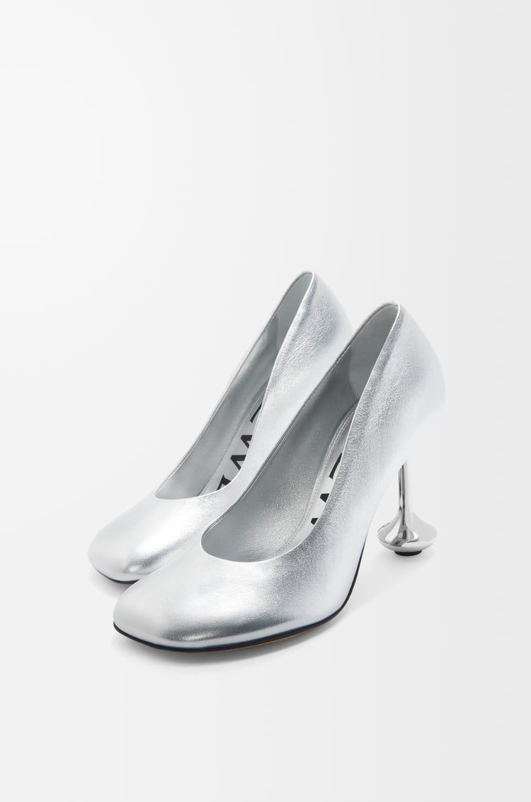 LOEWE Toy pump in laminated lambskin Silver