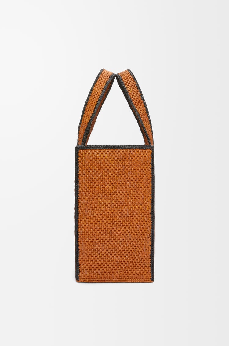 LOEWE Large LOEWE Font Tote in raffia Honey Gold