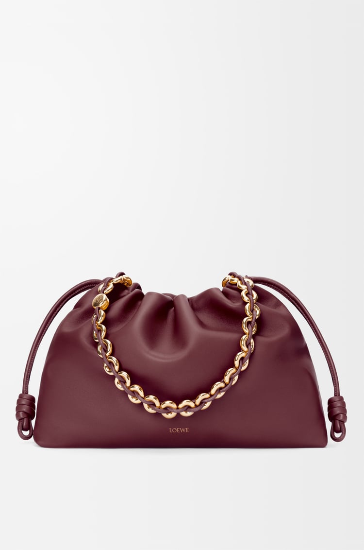 LOEWE Large Flamenco purse in mellow nappa lambskin Dark Burgundy