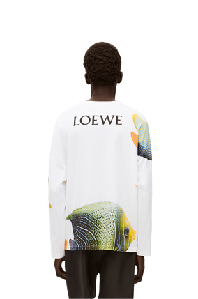LOEWE 피쉬 프린트 롱 슬리브 티셔츠 - 코튼 화이트