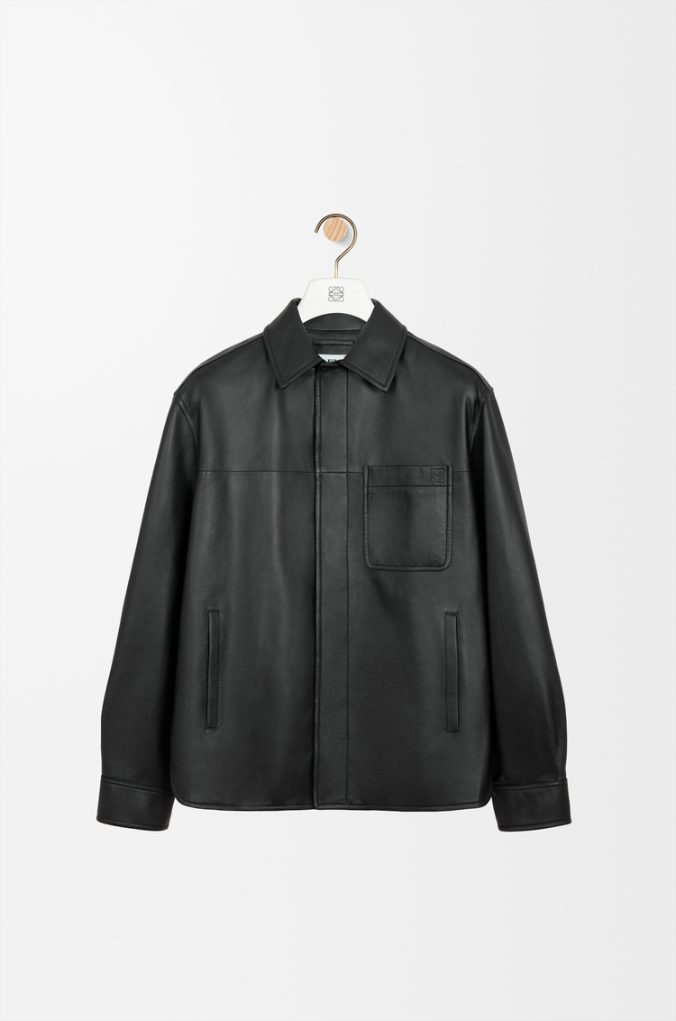 LOEWE Giacca-camicia in nappa di agnello Nero