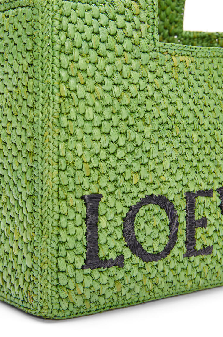 Small LOEWE Font Tote in raffia & Bee charm in classic calfskin LOEWE