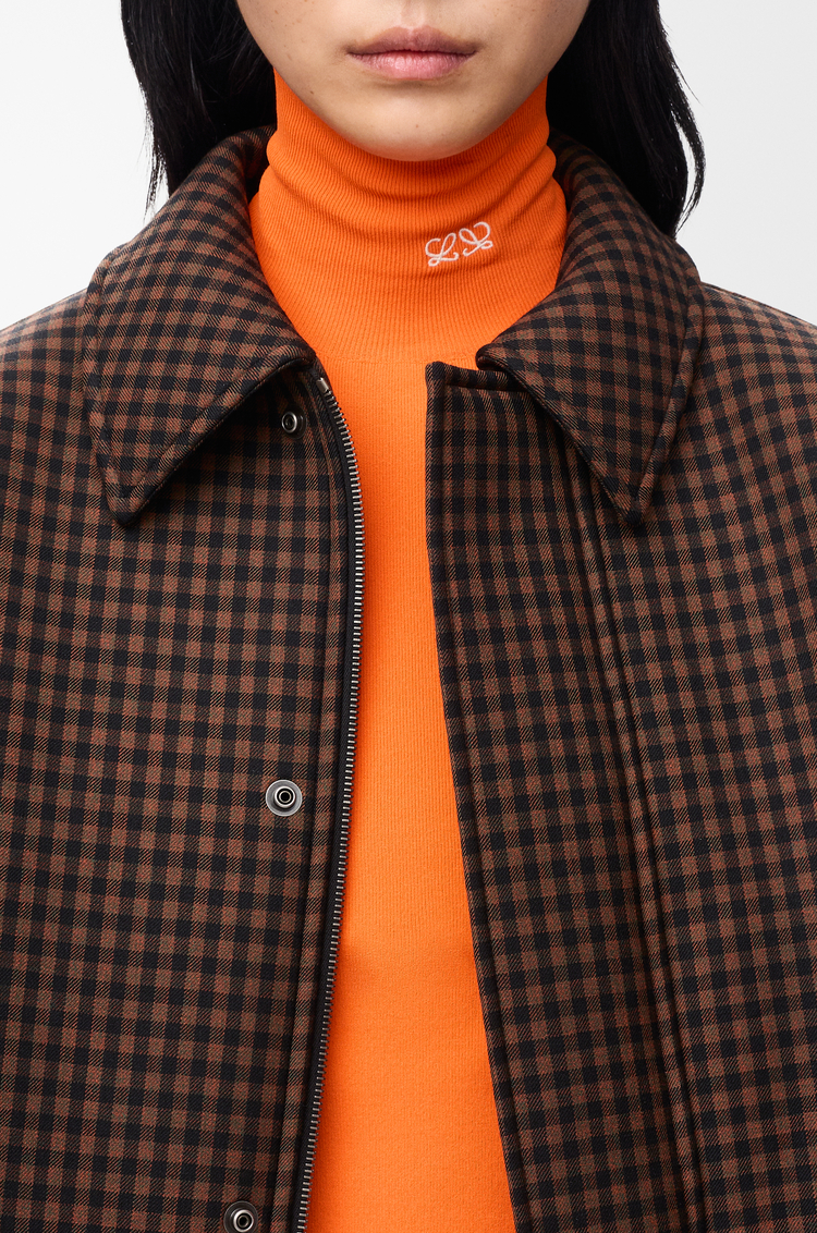 LOEWE Chaqueta con cordón de ajuste en lana Marrón/Negro