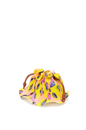LOEWE Mini Flamenco Clutch in textile and calfskin Yellow/Tan plp_rd