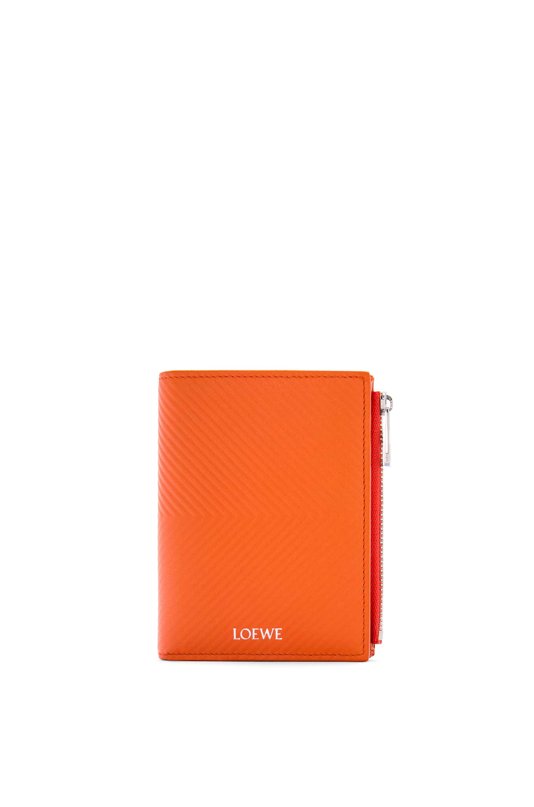 スリム コンパクト ウォレット（テクスチャードクラシックカーフ） オレンジ - LOEWE