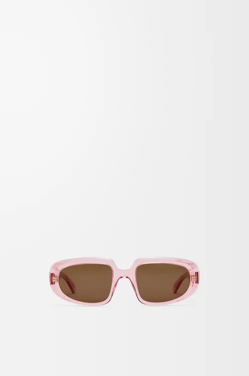 LOEWE ミニ アナグラム ステップス レクタンギュラー サングラス Transparent Pink