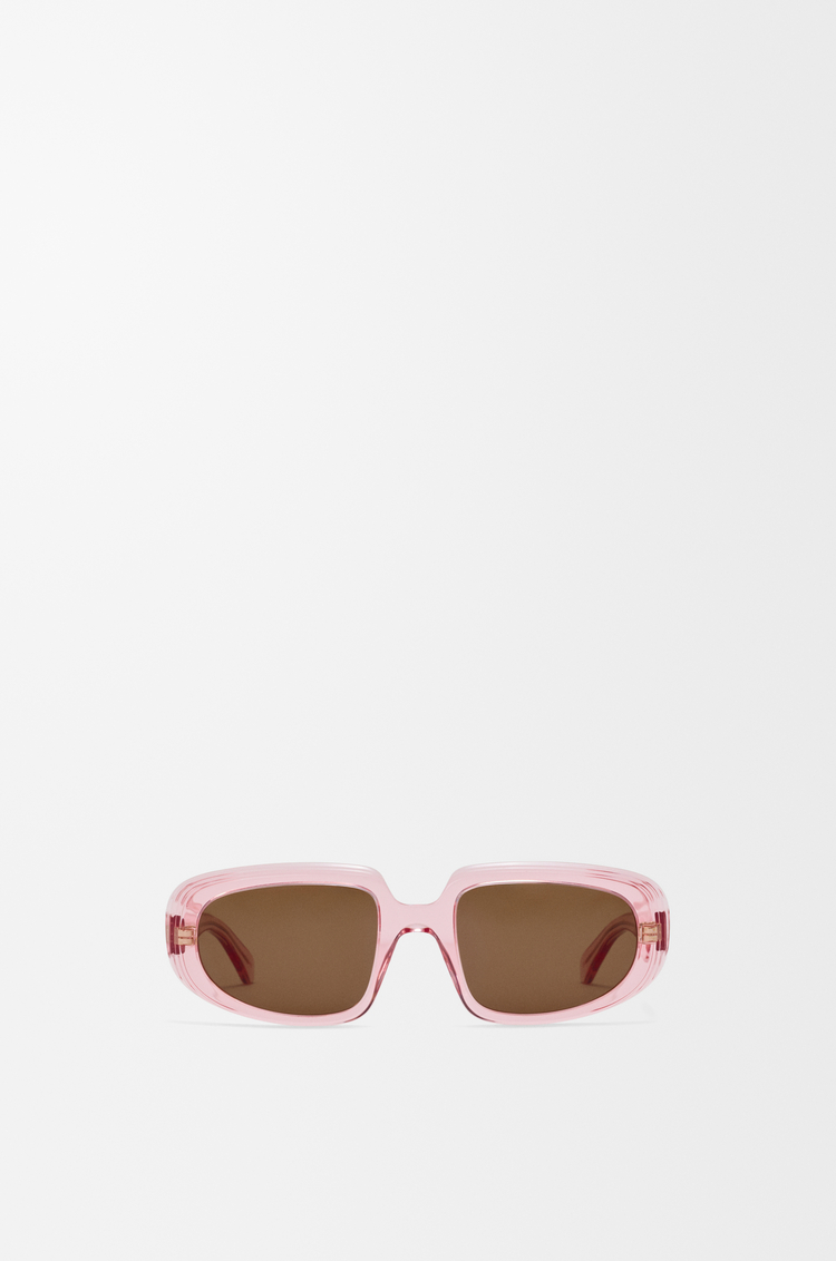 LOEWE ミニ アナグラム ステップス レクタンギュラー サングラス Transparent Pink