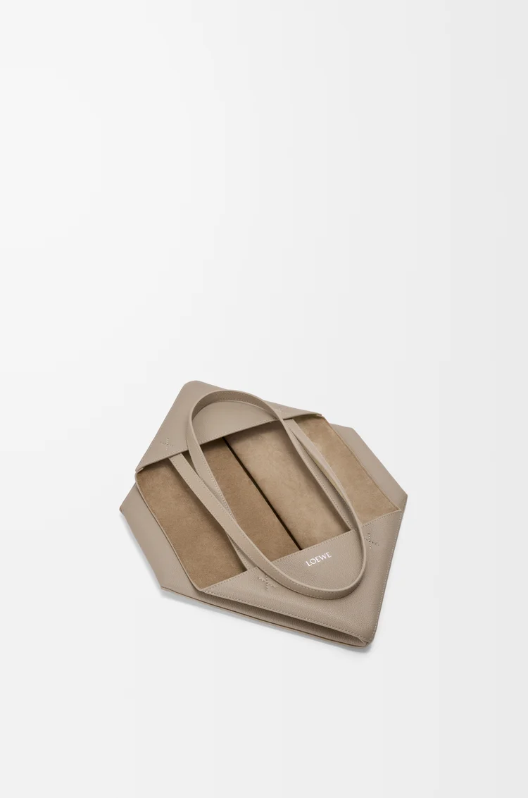LOEWE Medium horizontal Puzzle Fold tote in soft grained calfskin Clay
