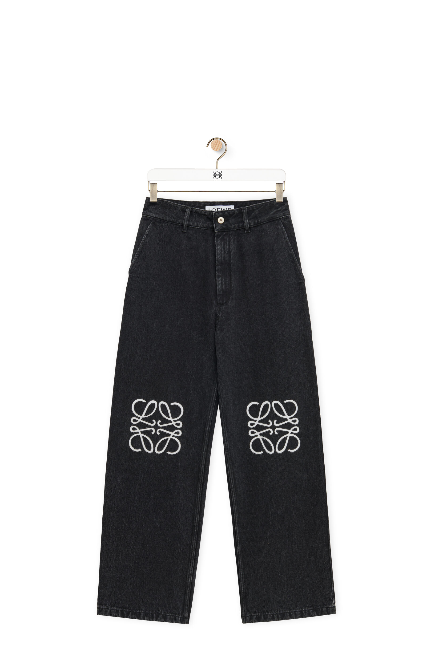 Anagram Baggy Jeans aus Denim Schwarz LOEWE