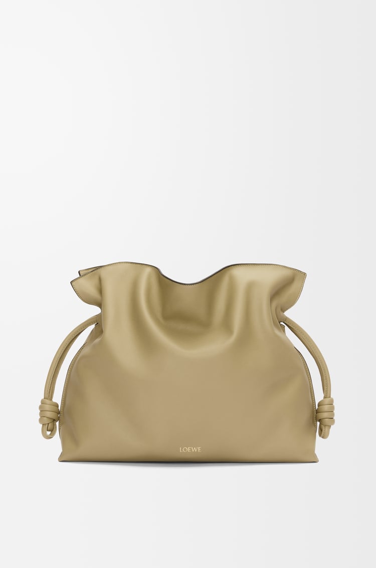 LOEWE Large Flamenco clutch in nappa calfskin Clay Green