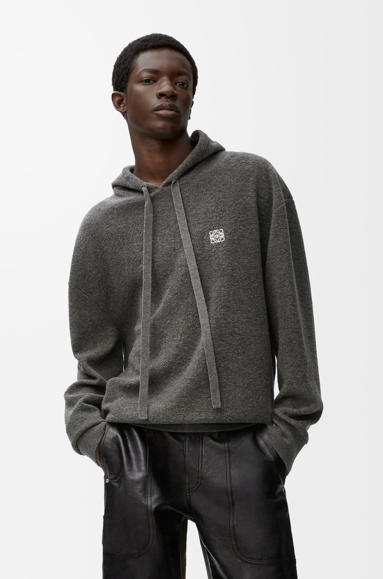 LOEWE Sudadera con capucha en lana Gris
