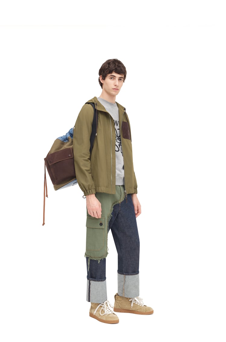 LOEWE ZIP HOOD JACKET Khaki Green