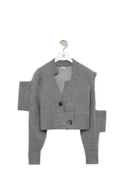 LOEWE Distorted cardigan in cashmere 混灰色 plp_rd