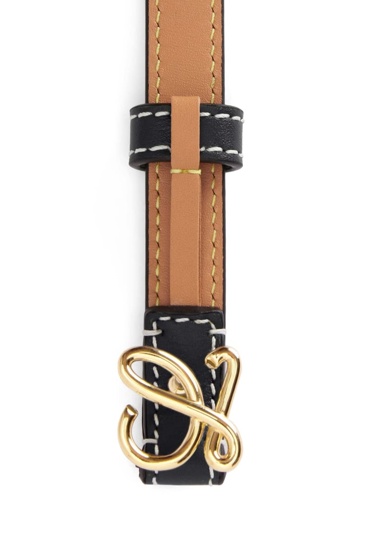 LOEWE Belt in smooth calfskin Black/Gold