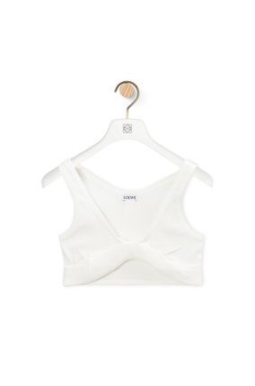 LOEWE Twisted bra top in cotton Natural White