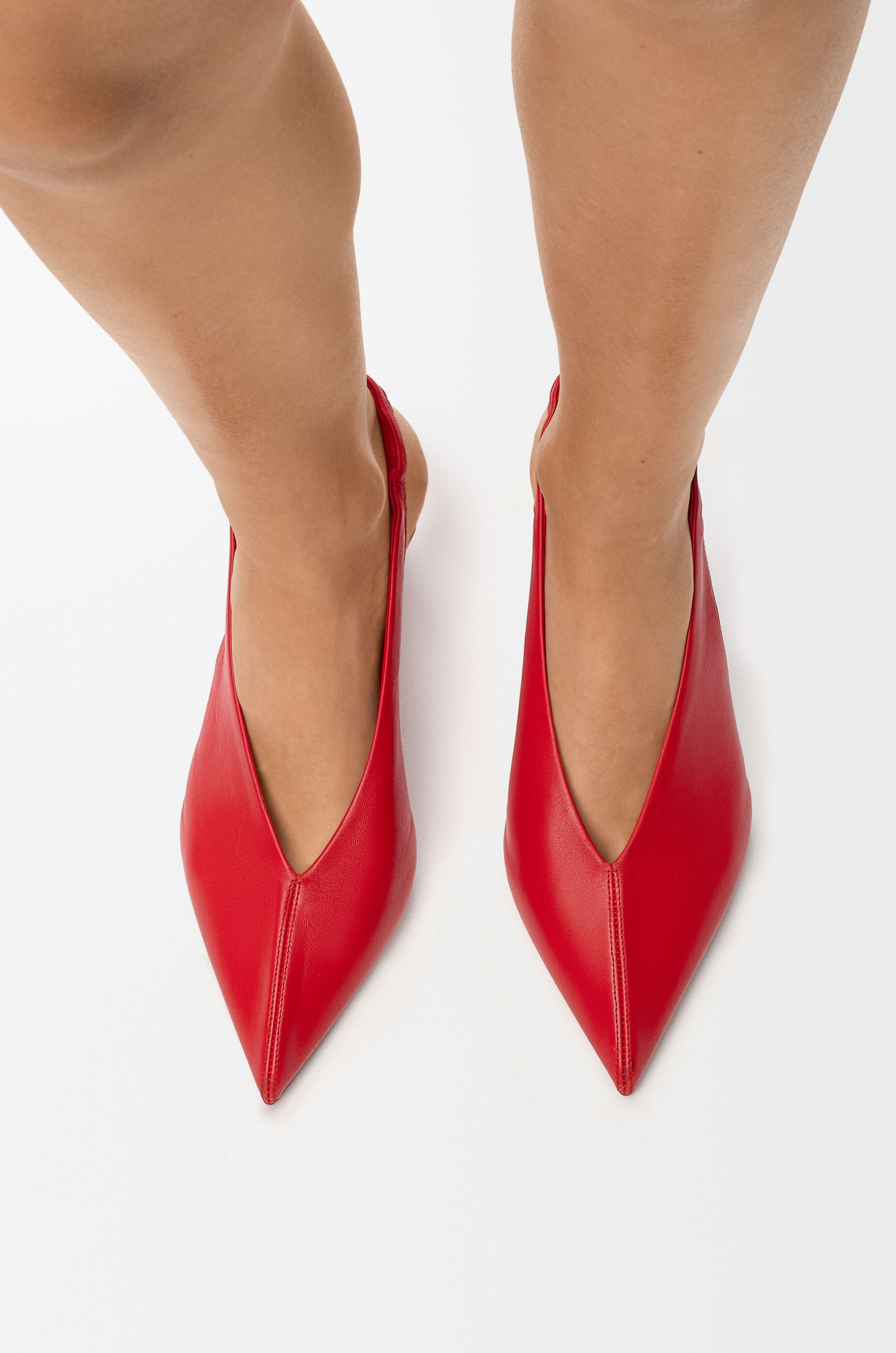Origami Cubic slingback in lambskin Red - LOEWE USA Official Website