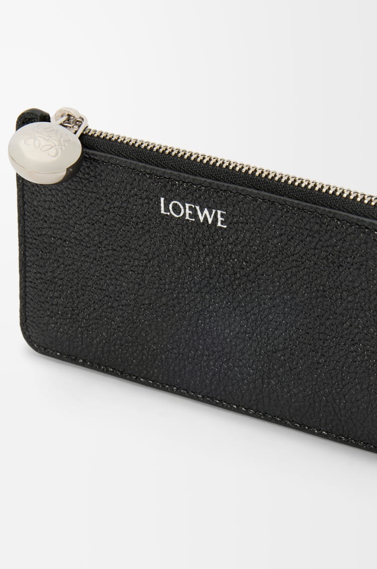 LOEWE 鹅卵石纹牛皮革 Pebble 硬币卡包 黑色