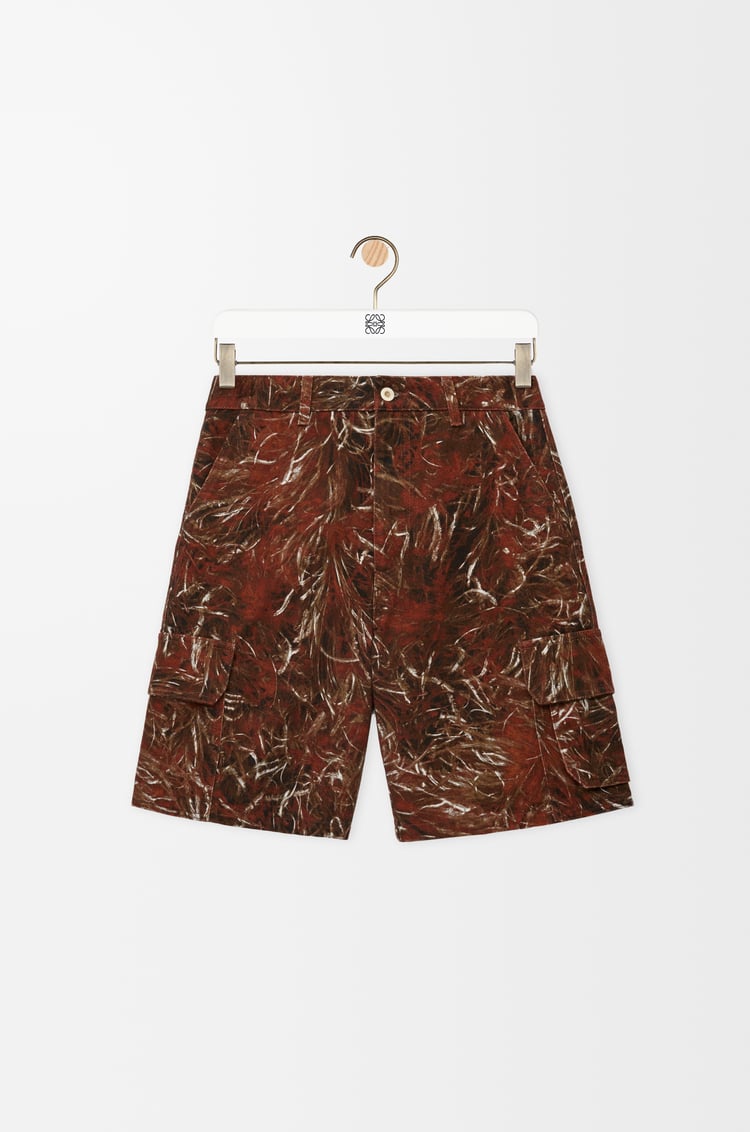 LOEWE Pantalón corto cargo en denim Marron Oscuro/Blanco