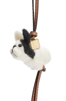 LOEWE Puppy charm in felt and calfskin Natural/Tan plp_rd