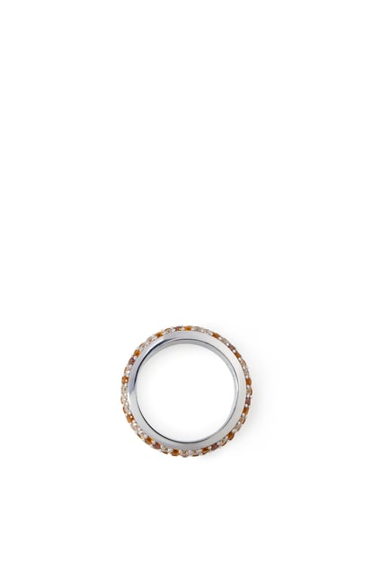 LOEWE Thin Pavé ring in sterling silver and crystals Silver/Brown plp_rd