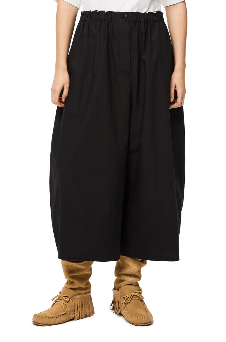 LOEWE Cropped elasticated trousers in cotton Black
