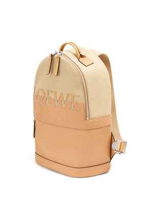 LOEWE Signature Round backpack in canvas and classic calfskin Creta/Warm Desert plp_rd