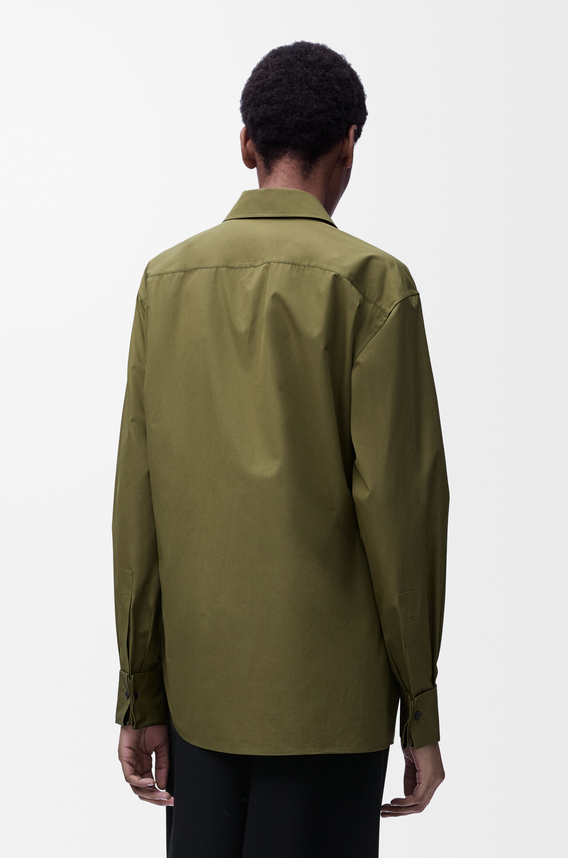 Draped shirt in cotton Green - LOEWE