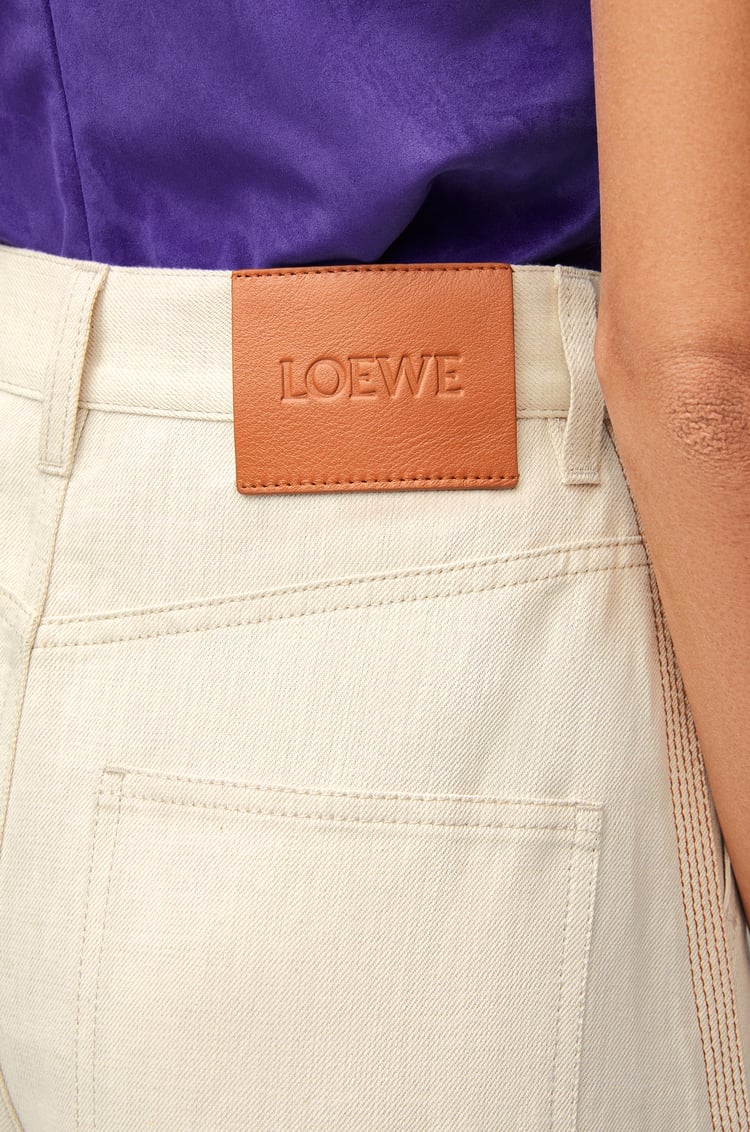 LOEWE Balloon trousers in cotton and linen Ecru