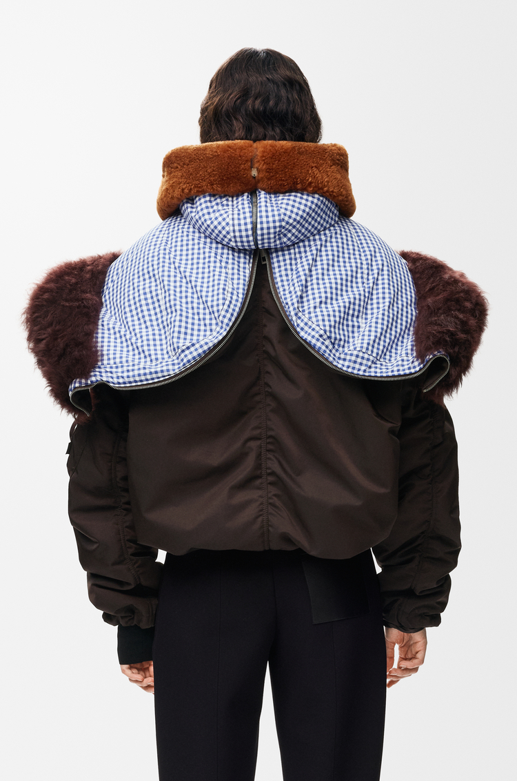 LOEWE Chaqueta bomber en tejido técnico Marrón