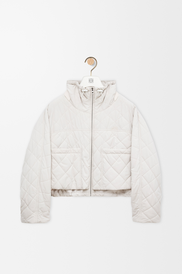 LOEWE Padded jacket in technical shell Ecru