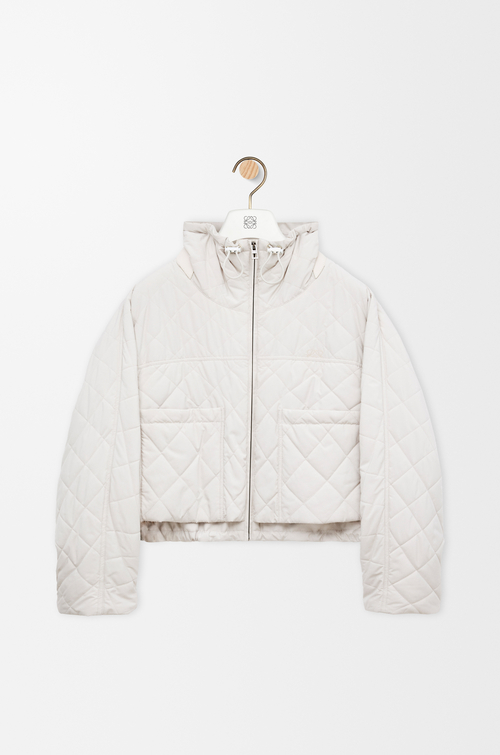 LOEWE Padded jacket in technical shell Ecru