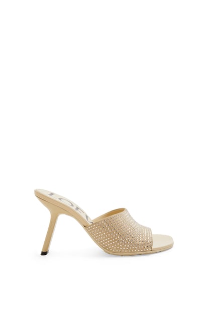 LOEWE Sabot Petal in pelle scamosciata e strass all-over AVENA plp_rd