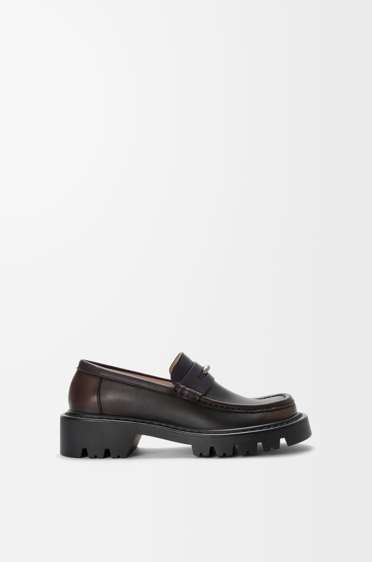LOEWE Sierra loafer in brushed-off calfskin Dark Brown