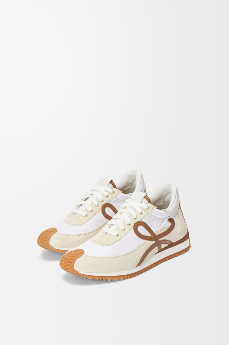 LOEWE Flow Runner in nylon and suede Chocolate/Almost Optic