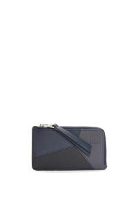 LOEWE Puzzle coin cardholder in classic calfskin 深海軍藍/炭灰色
